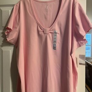Elegant Pink Short Sleeve Women's Top
